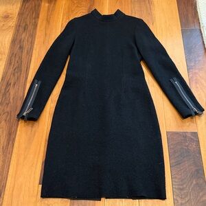 Avelon Wool Long Sleeve MIDI Dress with Leather back detail